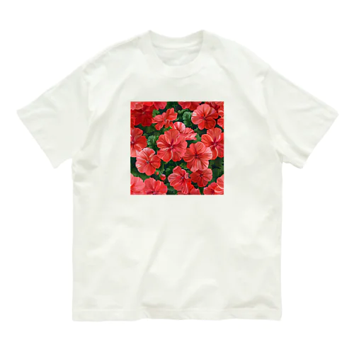 美しいゼラニウムの花　3　イラスト Organic Cotton T-Shirt