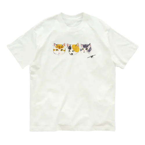 にゃんトリオ4 オーガニックコットンTシャツ