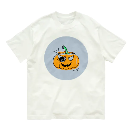 かぼちゃ、クモ、ハロウィン、絵文字 Organic Cotton T-Shirt