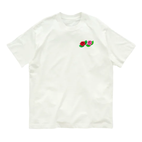 薔薇のステッカー ミニサイズ オーガニックコットンTシャツ