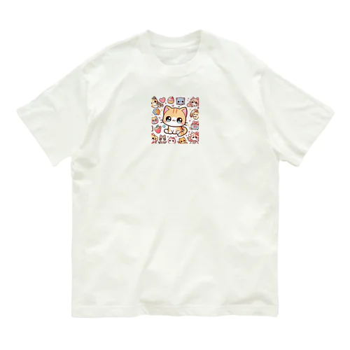 にゃんこたちのスイートワールド Organic Cotton T-Shirt