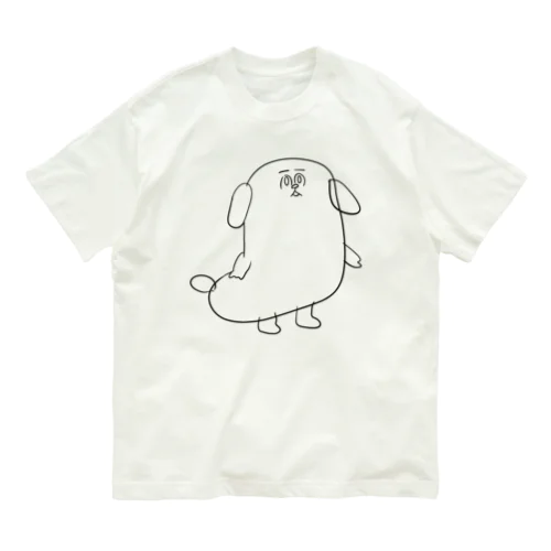 もじゃまる茫然　黒 Organic Cotton T-Shirt