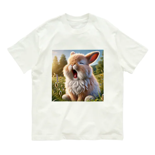 もふもふウサギ あくびグッズ」 Organic Cotton T-Shirt