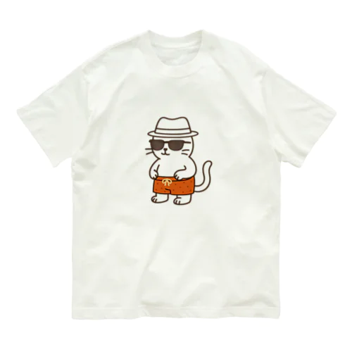 サングラスをかけたネコ Organic Cotton T-Shirt