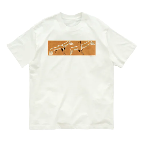 レトロイラストTシャツ鶴 Organic Cotton T-Shirt