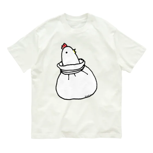 よいものです-いっぱいいっぱいのとり オーガニックコットンTシャツ