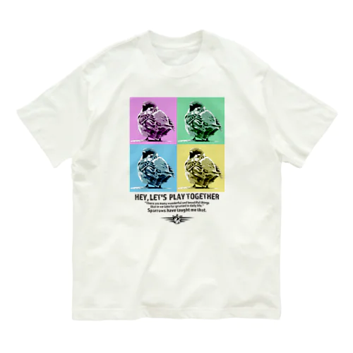 スズメのおチリ（ポップアート風） Organic Cotton T-Shirt