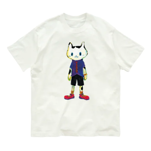 　ねこびとさん　ヒロ オーガニックコットンTシャツ