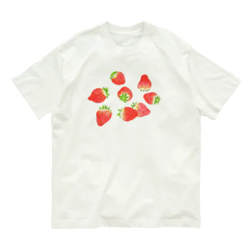 いちご ぱくぱく Organic Cotton T-Shirt