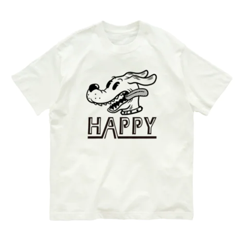 happy dog (black ink) Organic Cotton T-Shirt