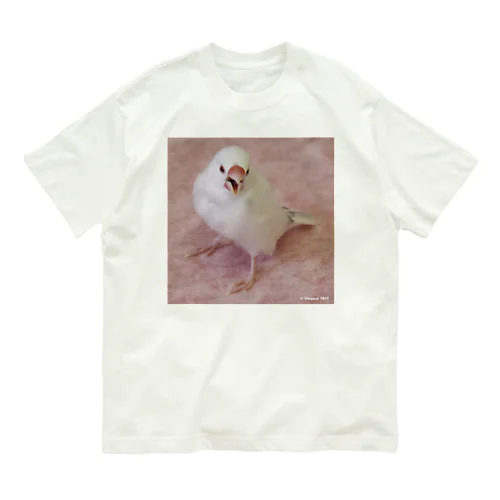 かっこいい白文鳥 オーガニックコットンTシャツ