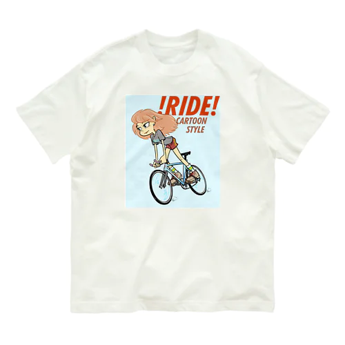 !RIDE! (CARTOON STYLE) オーガニックコットンTシャツ