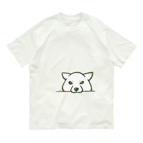 あごのせ柴（白柴） Organic Cotton T-Shirt