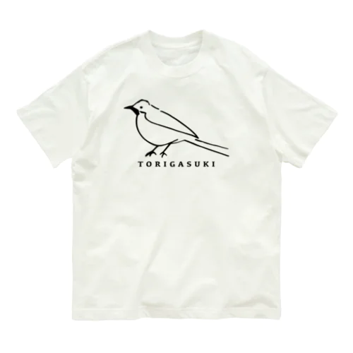 TORIGASUKI（黒） オーガニックコットンTシャツ
