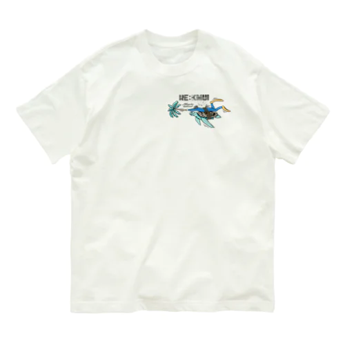 Re:kmui Relaxing Hunter 白T オーガニックコットンTシャツ