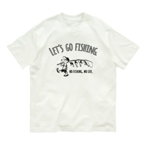 レッツゴーフィッシング ルアーと少年 Organic Cotton T-Shirt