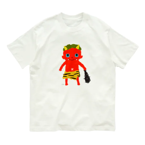 おばけTシャツ＜でっかい赤鬼＞ Organic Cotton T-Shirt