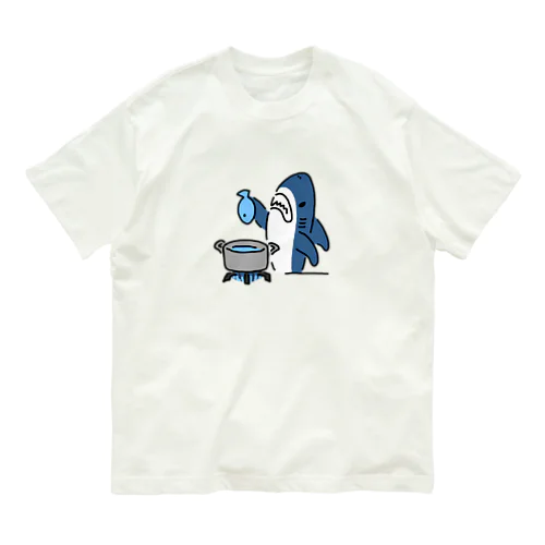 魚を茹でるサメ オーガニックコットンTシャツ