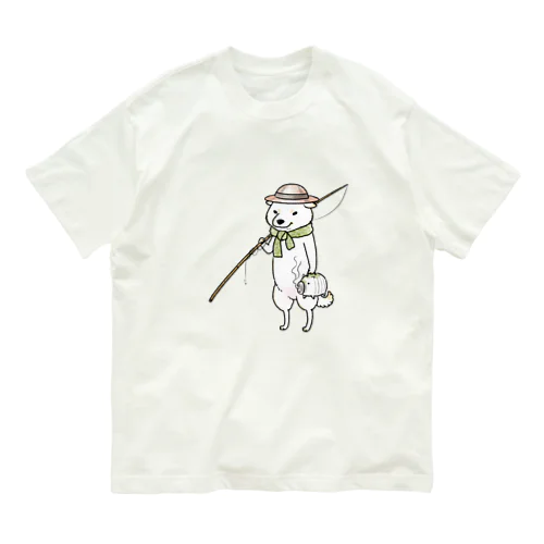 釣り柴（白柴） Organic Cotton T-Shirt
