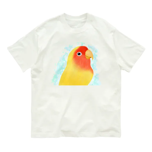 ほんわかコザクラインコ　ルチノー【まめるりはことり】 Organic Cotton T-Shirt