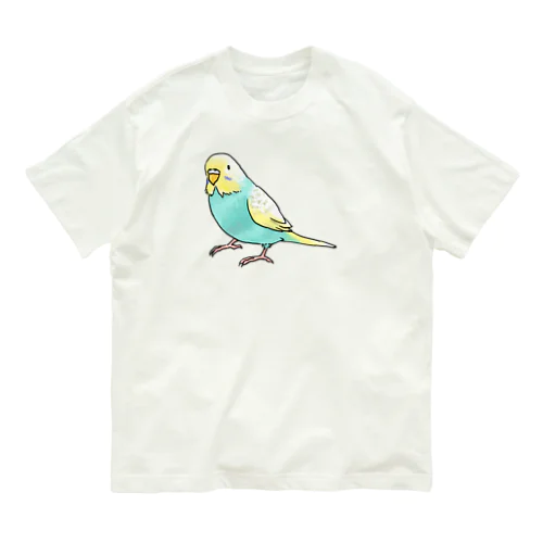 ごきげんセキセイインコ【まめるりはことり】 Organic Cotton T-Shirt