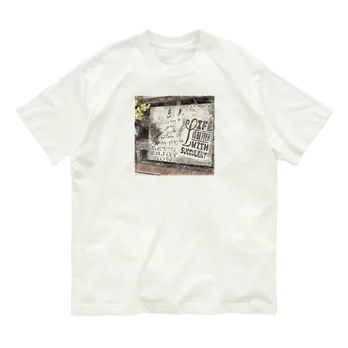 ビンテージ風ステンシルボード Organic Cotton T-Shirt