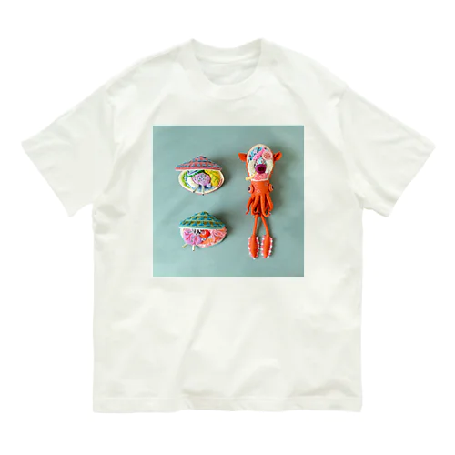 小耳イカと五目貝 Organic Cotton T-Shirt