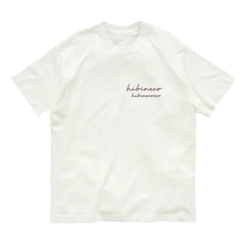 hibineco／hibinecocco パープル オーガニックコットンTシャツ