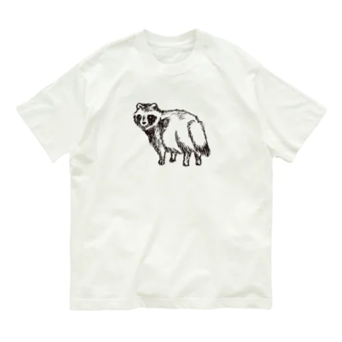 振り返るタヌキ Organic Cotton T-Shirt