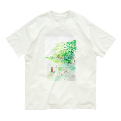 渓流釣り　片面Tシャツ Organic Cotton T-Shirt