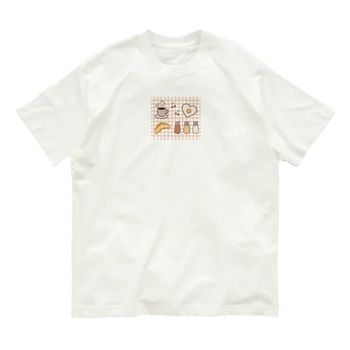 朝食セットイラスト オーガニックコットンTシャツ