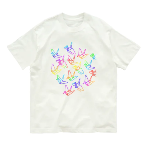 PEACE-平和への祈り-レインボー オーガニックコットンTシャツ