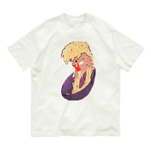 炒飯衝浪少女 オーガニックコットンTシャツ