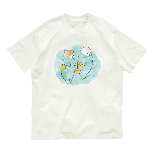 海とにゃんこ Organic Cotton T-Shirt