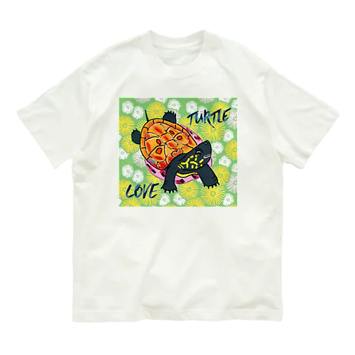 子亀のクサガメちゃん カラフル Organic Cotton T-Shirt