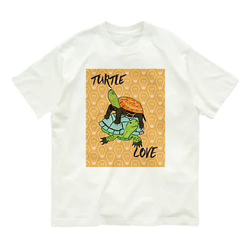 スペインイシガメとクサガメちゃん カラフル Organic Cotton T-Shirt