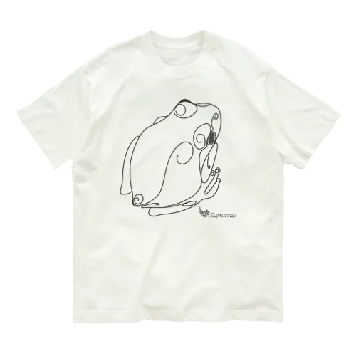 かえるくん　ライン オーガニックコットンTシャツ