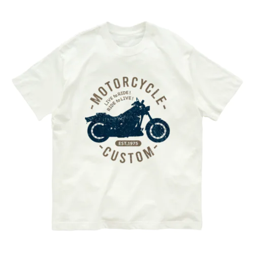 ヴィンテージ バイク オーガニックコットンTシャツ