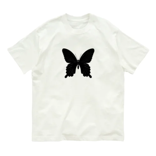 黒アゲハ蝶 オーガニックコットンTシャツ