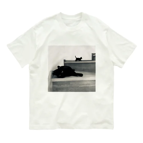 黒猫ちゃんのつどい　モノクロ Organic Cotton T-Shirt