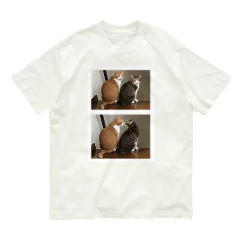 仲良し兄弟猫グッズ オーガニックコットンTシャツ