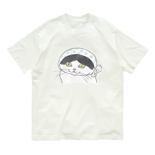 ハチワレ牛ねこシルバ（どぜうすくい） Organic Cotton T-Shirt