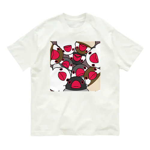 みっちりむっちり過密文鳥さん【まめるりはことり】 Organic Cotton T-Shirt