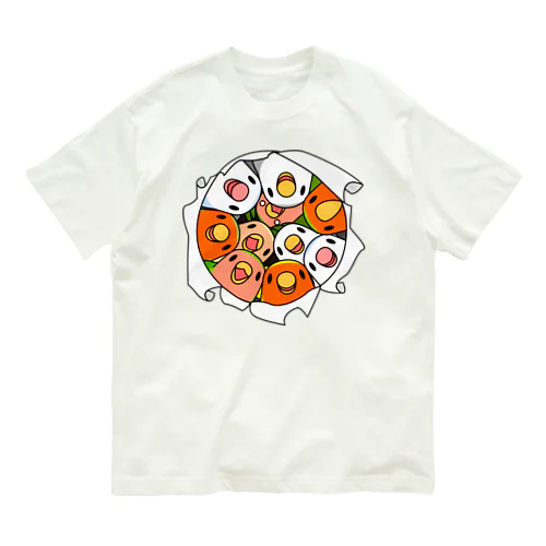 三密です！むちむちコザクラインコさん【まめるりはことり】 Organic Cotton T-Shirt