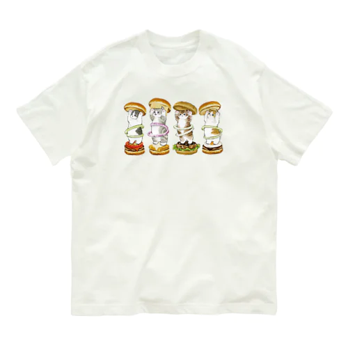 にゃんこバーガー オーガニックコットンTシャツ