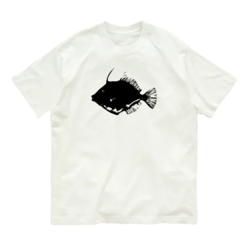カワハギの魚拓 オーガニックコットンTシャツ