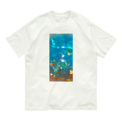 キラキラ（ネオンブルー） オーガニックコットンTシャツ