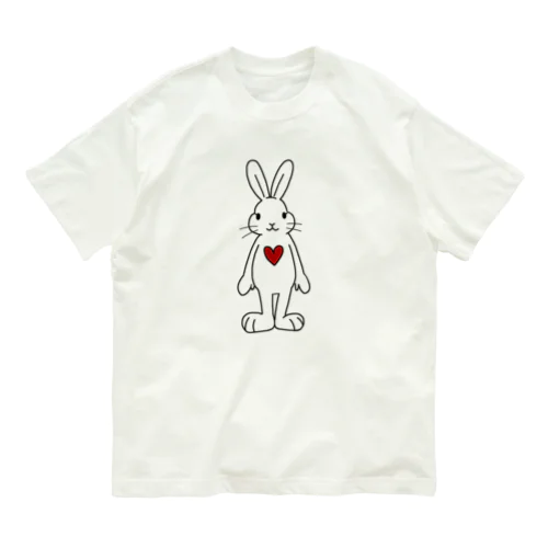 熱いハートを胸に宿したうさぎちゃん Organic Cotton T-Shirt