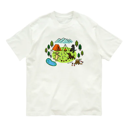 キャンプ大好きラブラドール Organic Cotton T-Shirt