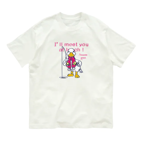 CT76あひるのおひるさんのサカナ釣り オーガニックコットンTシャツ